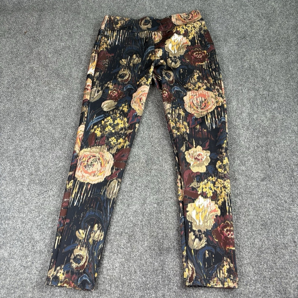 Abercrombie & Fitch L Floral Skinny Pants Zip Hem Romantic Whimsigoth Boho Artsy